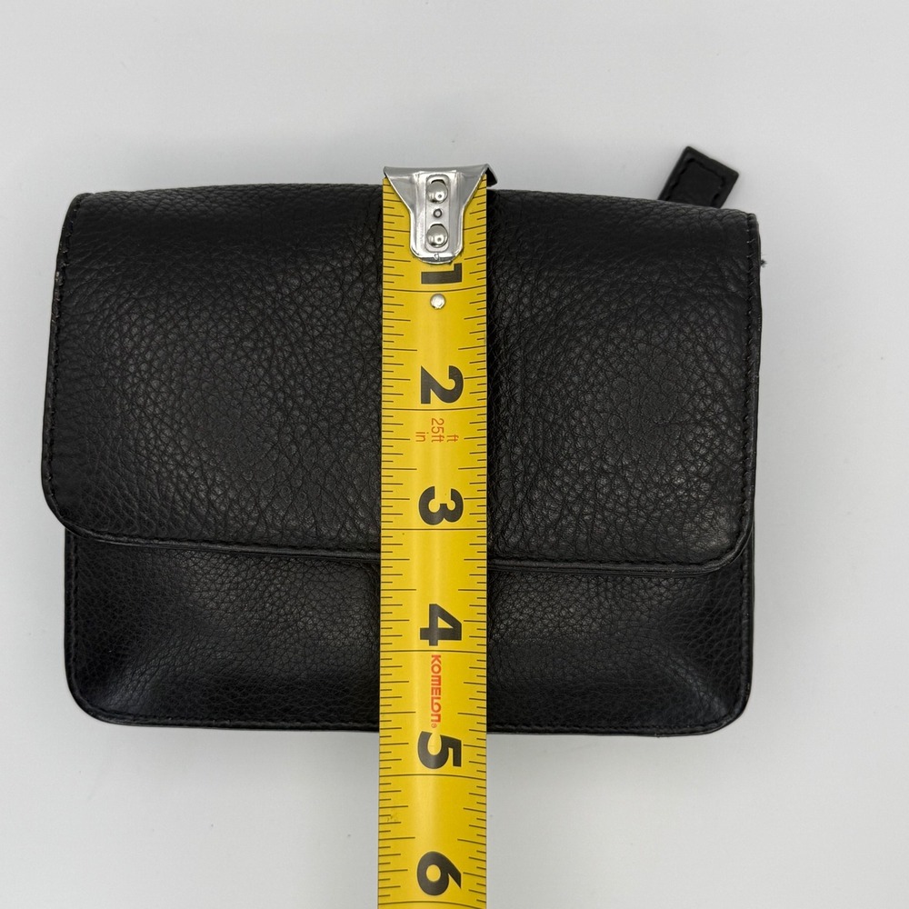Vintage East West Concept Design Black Leather Wallet Mini Purse No Strap - Picture 8 of 10